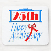 25th Wedding Anniversary Gifts Mouse Pads