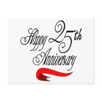 25th Wedding Anniversary Gifts Postcards