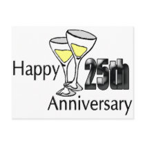 25th Wedding Anniversary Gifts Postcards