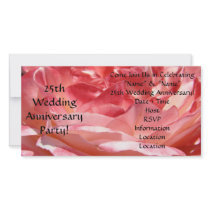 25th Wedding Anniversary Party Invitations Rose Photo Cards