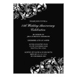 25th Wedding Anniversary Silver Swirl Flourish Invitation