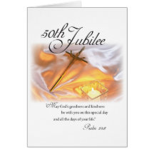 2682 Golden Jubilee Religious Life Cross Candle Card
