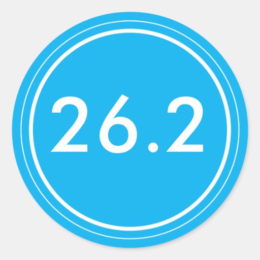 26,2 Autocollant | bleu-clair avec le blanc