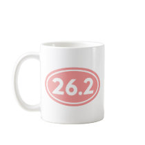 26.2 Marathon Oval Pink (#GEO3) Coffee Mugs