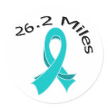 26.2 Miles Marathon Ribbon Ovarian Cancer Stickers