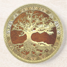 [26] Golden Celtic Tree of Life Coasters