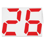 26 twenty-six red alarm clock digital number cards