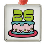 26 Year Old Birthday Cake Christmas Ornament