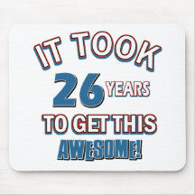 26 year old birthday designs mouse pads