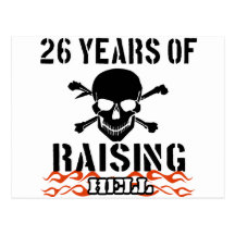 26 years of raising hell postcards
