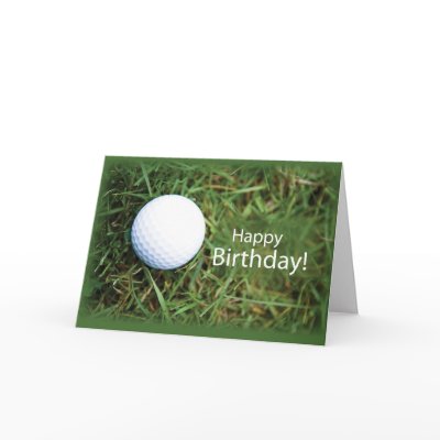 2728 Golf Ball in Grass Birthday Greeting Card by sandrarosecreations