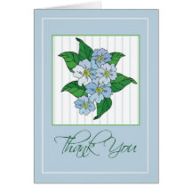 2776 Blue Flowers Thank You Greeting Card