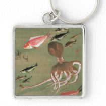 27. 諸魚図, 若冲 Various Fishes, Jakuchū, Japan Art Key Chains