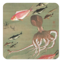 27. 諸魚図, 若冲 Various Fishes, Jakuchū, Japan Art Sticker