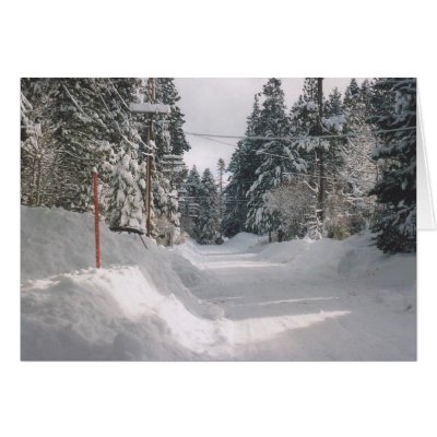 27. Snowy Olympic Road, Tahoe City Greeting Cards by JBPhotoBiz