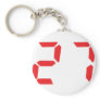 27 twenty-seven red alarm clock digital number keychain