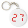 27 twenty-seven red alarm clock digital number keychain