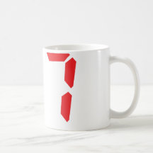 27 twenty-seven red alarm clock digital number mugs