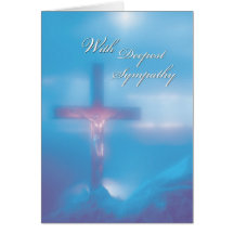 2845 Crucifix Blue Sympathy Greeting Cards