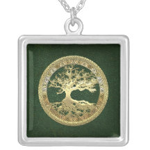 [28] Golden Celtic Tree of Life Necklace