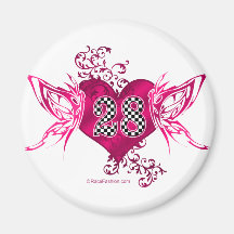28 racing number butterflies fridge magnets