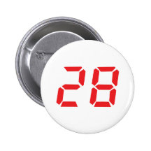 28 twenty-eight red alarm clock digital number button