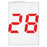 28 twenty-eight red alarm clock digital number cards