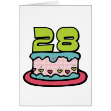 28 Year Old Birthday Cake Card