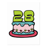 28 Year Old Birthday Cake Postcard