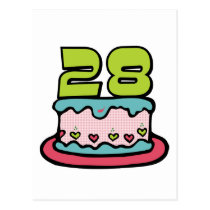 28 Year Old Birthday Cake postcards