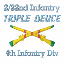 2/22nd Inf. 4th Inf Div VSM Crossed Rifles Shirt