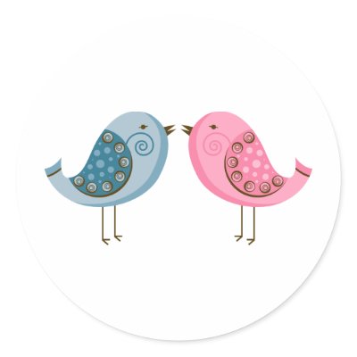 2 Birds Round Stickers by PeppermintPig
