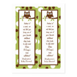 2 Book Marks Woodland Friends Owl Post Cards