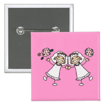 2 Brides Pinback Button