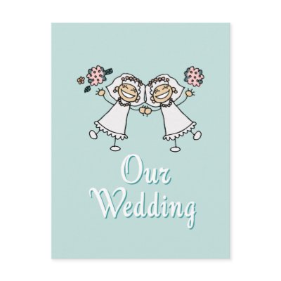 2 Brides Postcards by gayweddingday