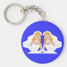 2 Brides Red Headed Key Chains