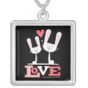 2 Bunnies in Love | Rabbit Pendant necklaces