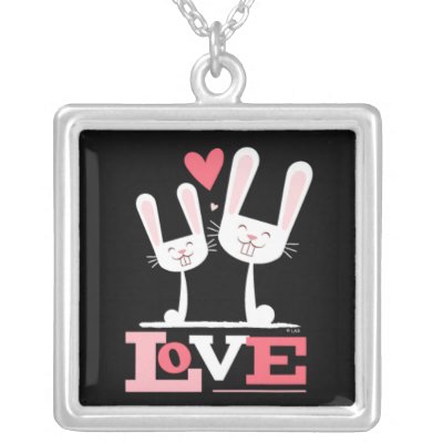 2 Bunnies in Love | Rabbit Pendant by LisaMarieDesign