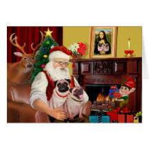 2 carlins de Père Noël (f+B) Cartes De Vœux