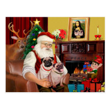 2 carlins de Père Noël (f+B) Cartes Postales