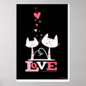 2 Cats in Love Poster Print
