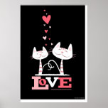 2 Cats in Love Poster Print