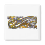 2 Dogs Celtic knot work Fridge Magnet