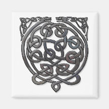 2 Dragons black chrome Refrigerator Magnets