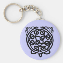 2 dragons-BW Key Chains