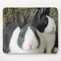 2 Dutch rabbits mousepad