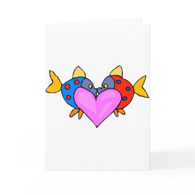 2 Fish Kissing Card by elysee29