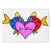 2 Fish Kissing Greeting Card