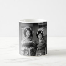2 Geisha Girls Vintage Japanese Photo Coffee Mugs