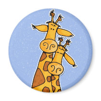 2 giraffes fridge magnet